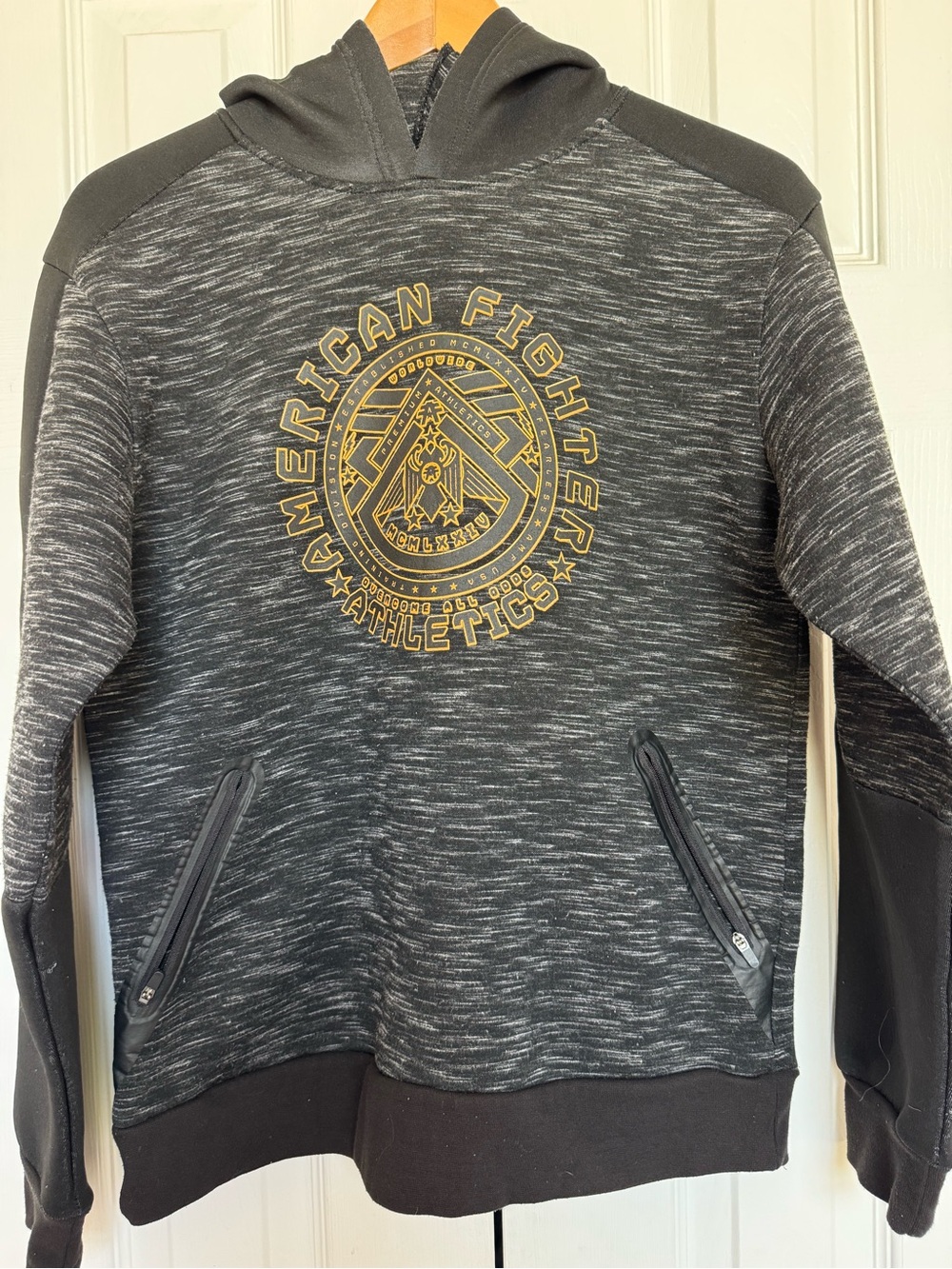 American Fighter Youth Large Graphic Hoodie Training Division Space Dye Black L